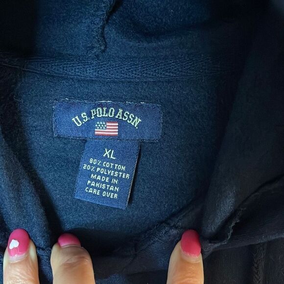 U.S. POLO ASSN. Hooded Sweatshirt. Men’s Size XL. Navy NWOT‎ - Picture 3 of 7